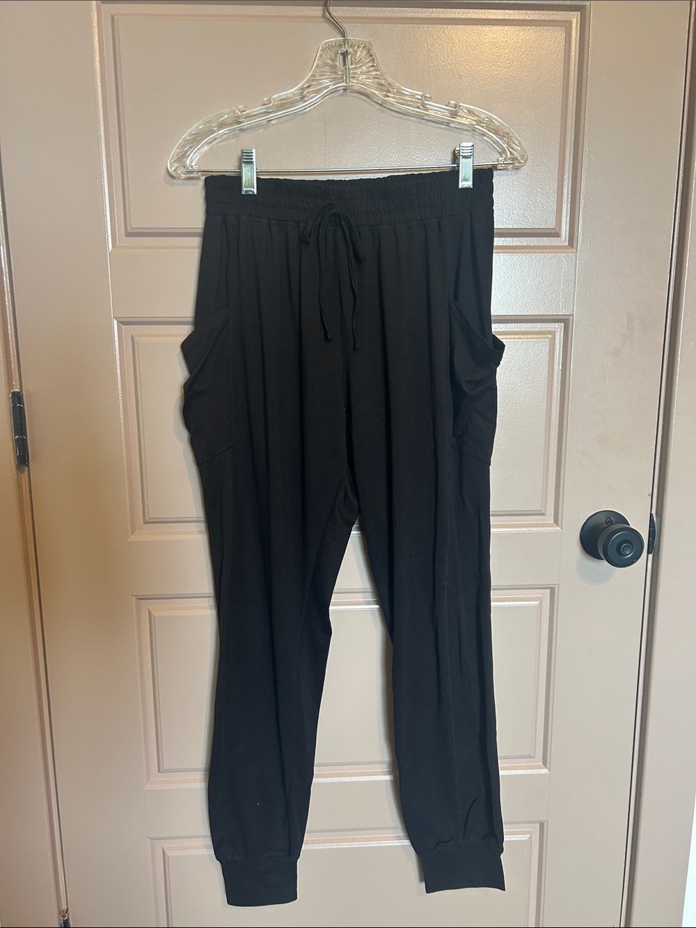 shosho Black Drawstring Jogger Pants with Side Pockets